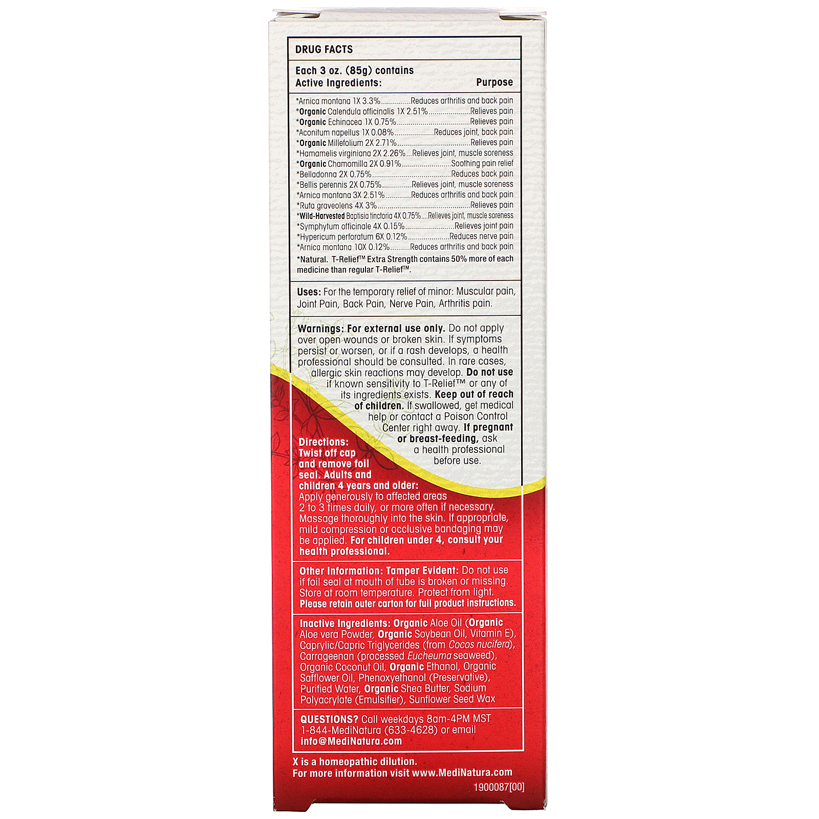 Comprar MediNatura, T-Relief, Extra Strength Plant Power Cream, Chamomilla, 3 oz (85 g) - Imagem 2