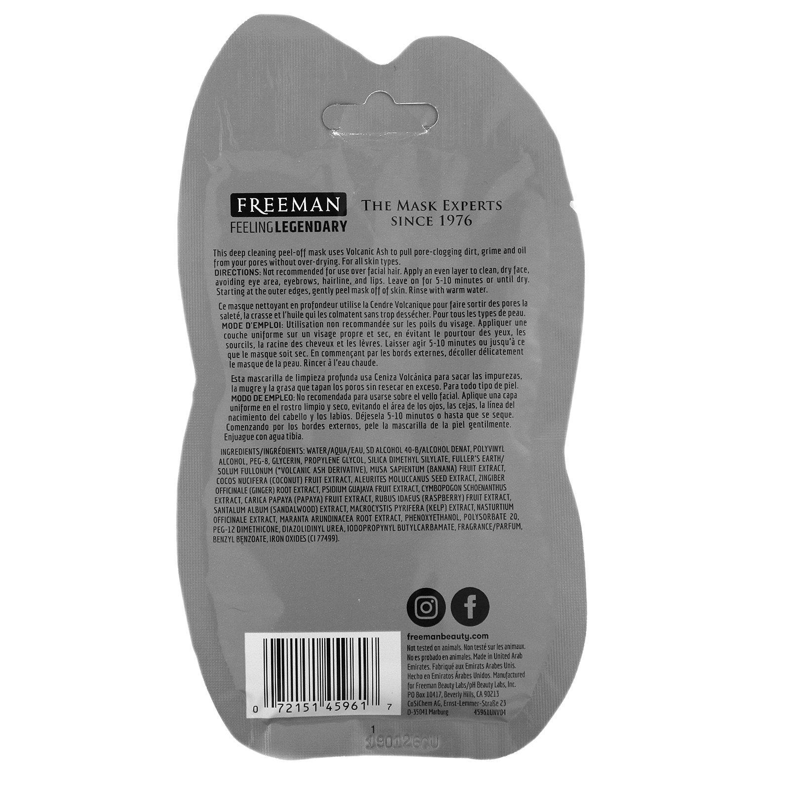 Comprar Freeman Beauty, Feeling Legendary, Pore Cleansing Peel-Off Gel Mask, For Men, 0.5 fl oz (15 ml) - Imagem 2