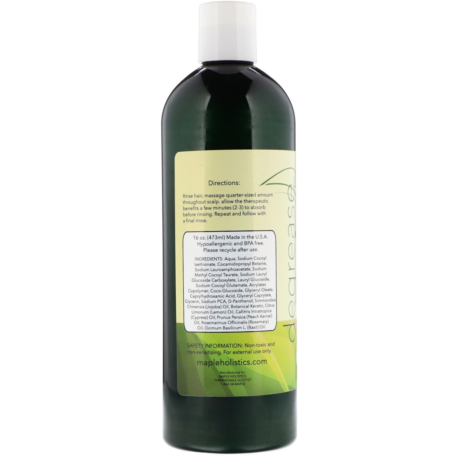 Comprar Maple Holistics, Degrease, Moisture Control Shampoo, 16 oz (473 ml) - Imagem 2
