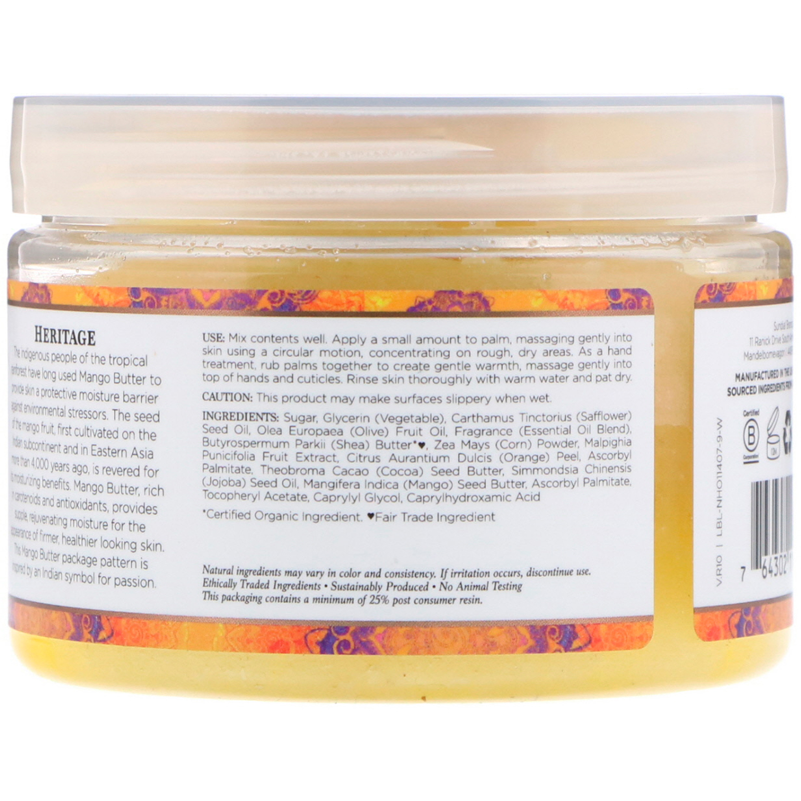 Comprar Nubian Heritage, Esfoliante para as Mãos e Corpo, Manteiga de Manga, 12 oz (340 g) - Imagem 2