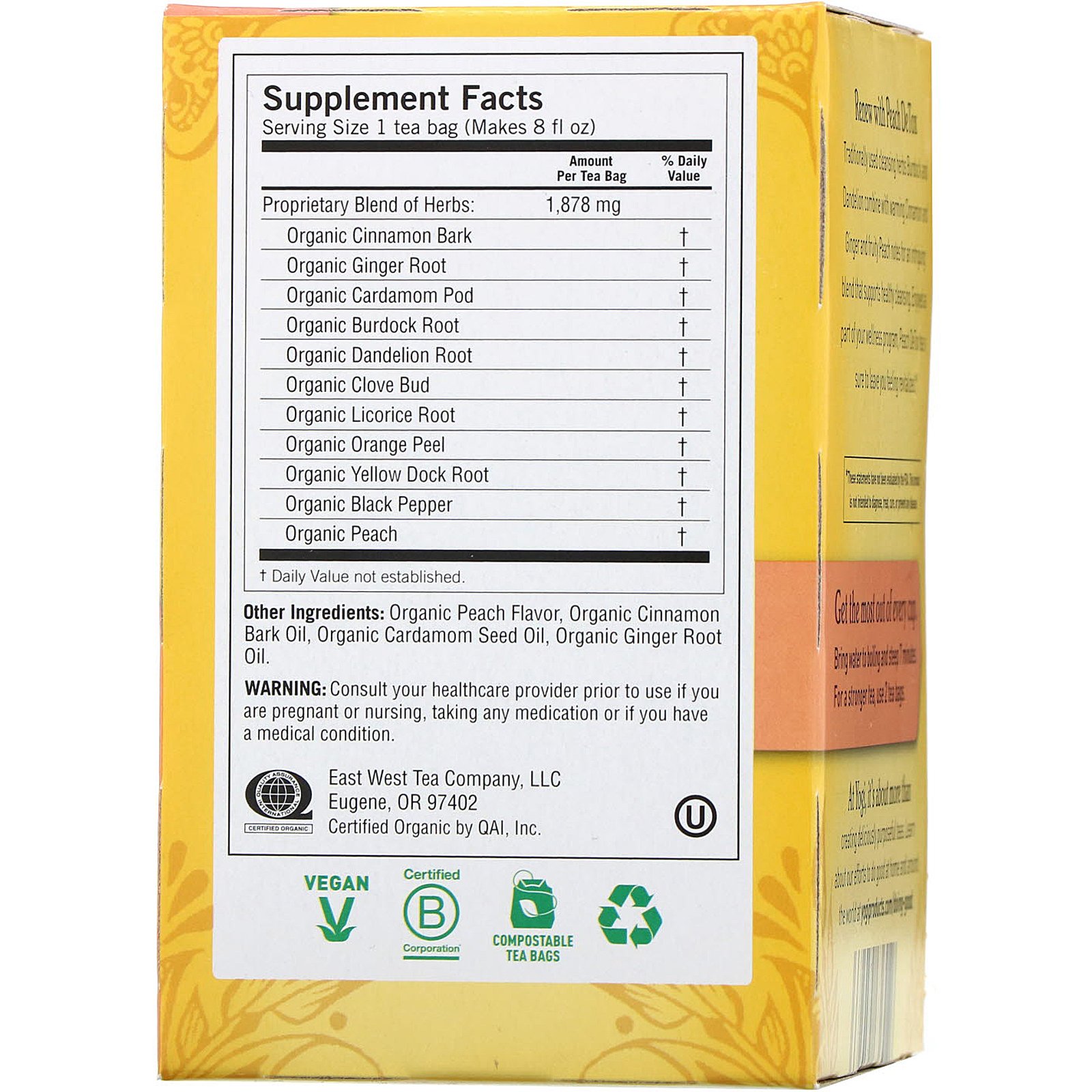 Comprar Yogi Tea, Peach DeTox, Caffeine Free, 16 Tea Bags, 1.12 oz (32 g) - Imagem 2