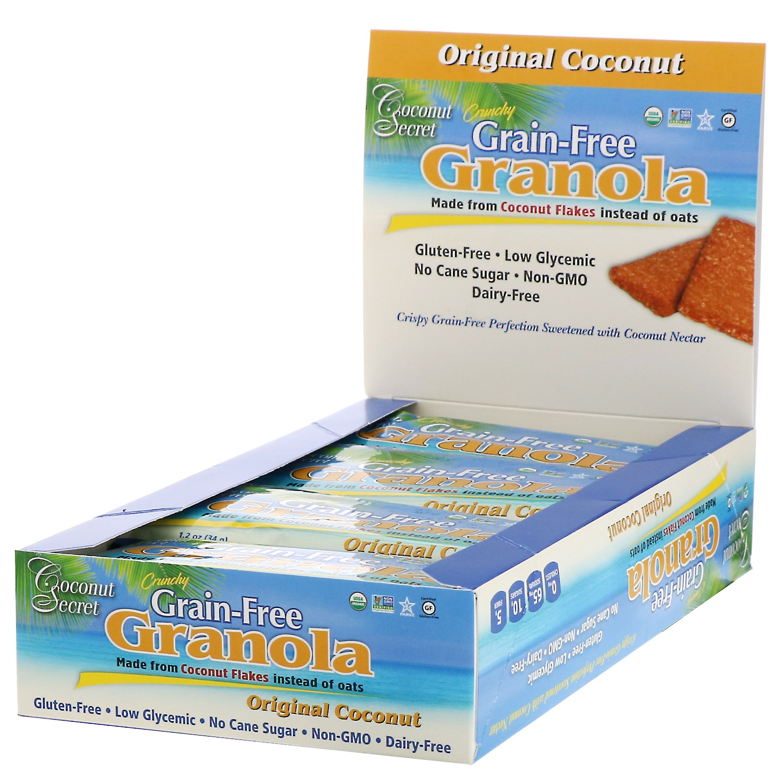 Comprar Coconut Secret, Crunchy Grain-Free Granola Bar , Original Coconut, 12 Bars, 1.2 oz (34 g) Each