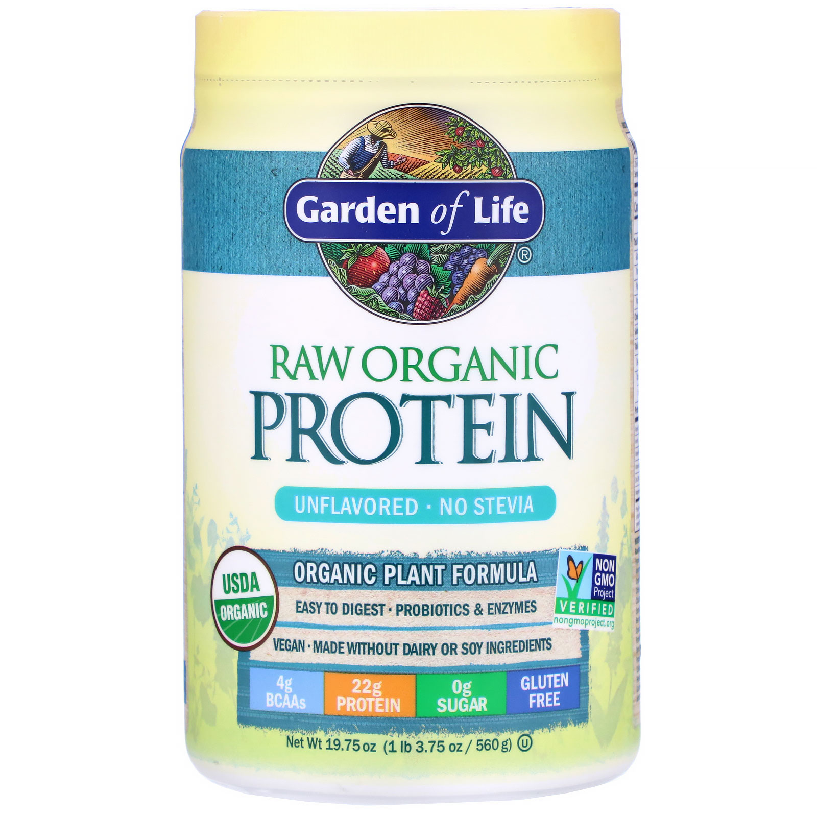 Comprar Garden of Life, Proteína Orgânica PURA, Fórmula Orgânica Vegetal, Sem sabor, 560 g (19,75 oz)
