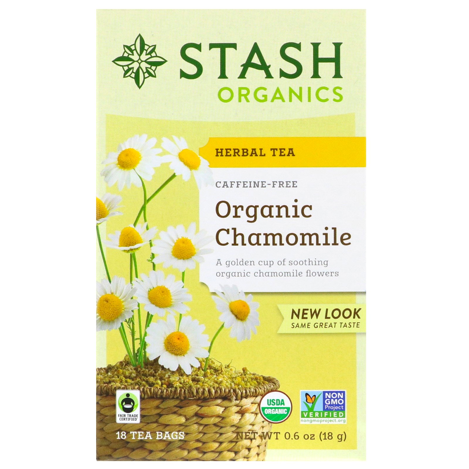 Comprar Stash Tea, Herbal Tea, Organic Chamomile, Caffeine Free, 18 Tea Bags, 0.6 oz (18 g)