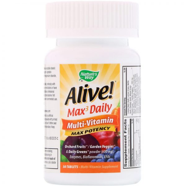 Comprar Nature's Way, Alive! Max3 Daily, Multi-Vitamin, 30 Tablets - Imagem 4
