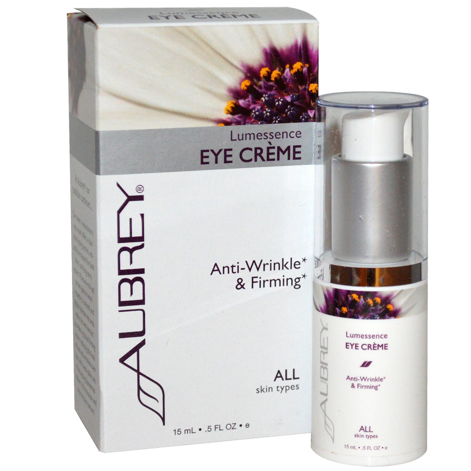 Comprar Aubrey Organics, Creme Anti-Olheiras Lumessence, Todos os Tipos de Pele, 0,5 fl oz (15 ml)