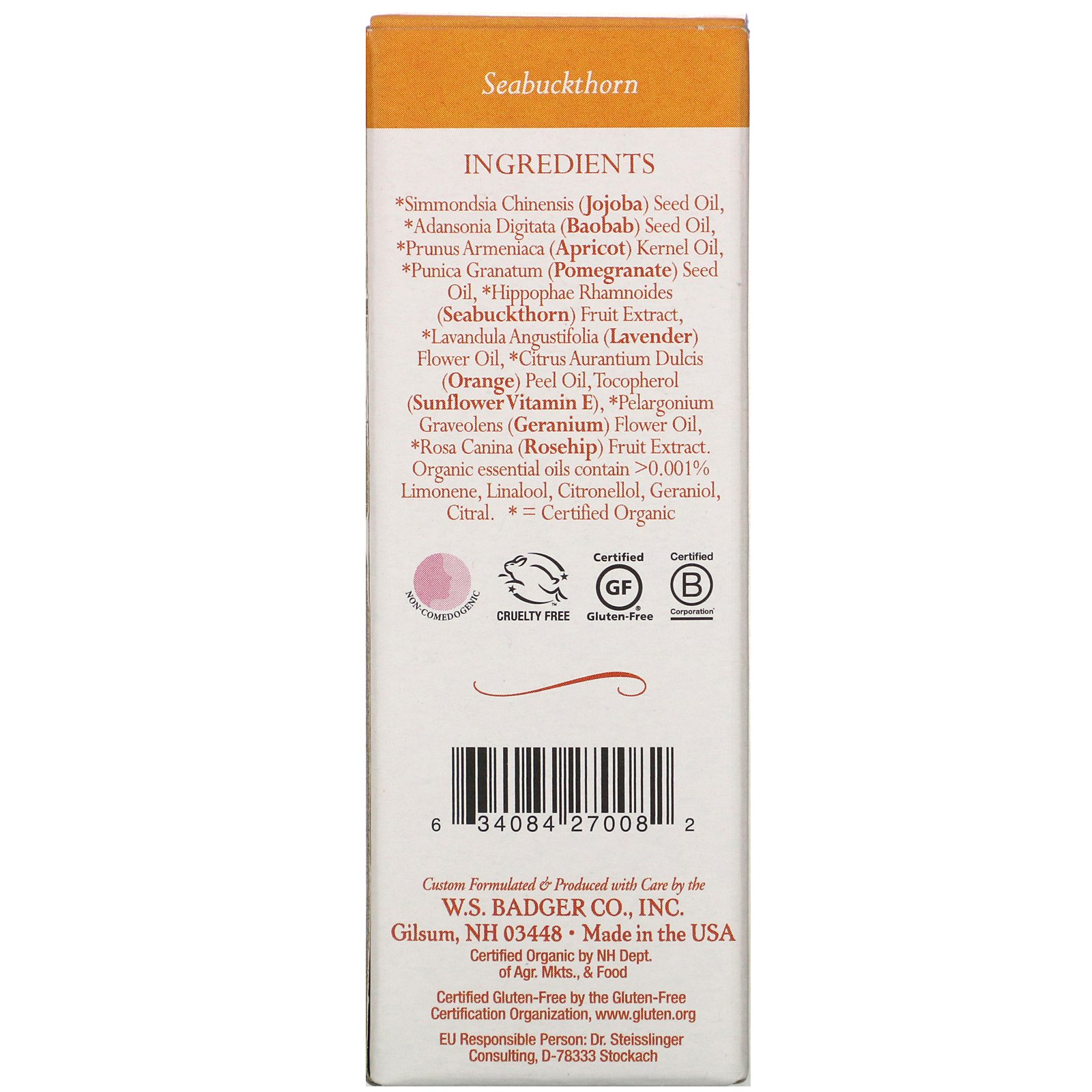 Comprar Badger Company, Face Care, Seabuckthorn Face Oil, 1 fl oz (29.5 ml) - Imagem 3