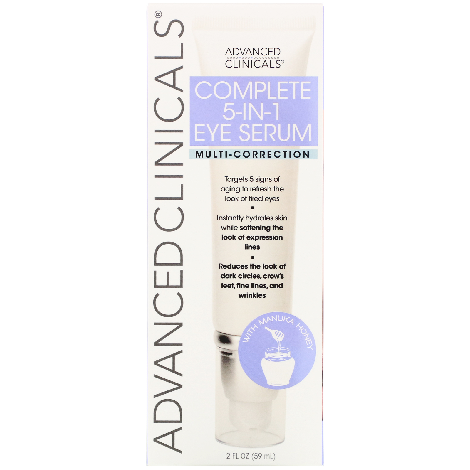 Comprar Advanced Clinicals, Complete 5-in-1 Eye Serum, Multi-Correction, 2 fl oz (59 ml) - Imagem 2