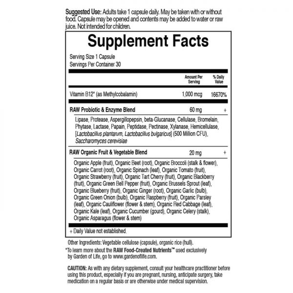 Comprar Garden of Life, Vitamin Code® RAW B-12™ - 30 Cápsulas Vegetarianas - Imagem 5