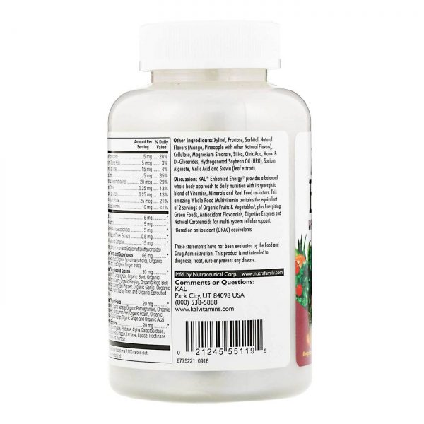 Comprar Kal, Multivitamínico Energia Reforçada - 60 Pastilhas Mastigáveis - Imagem 4