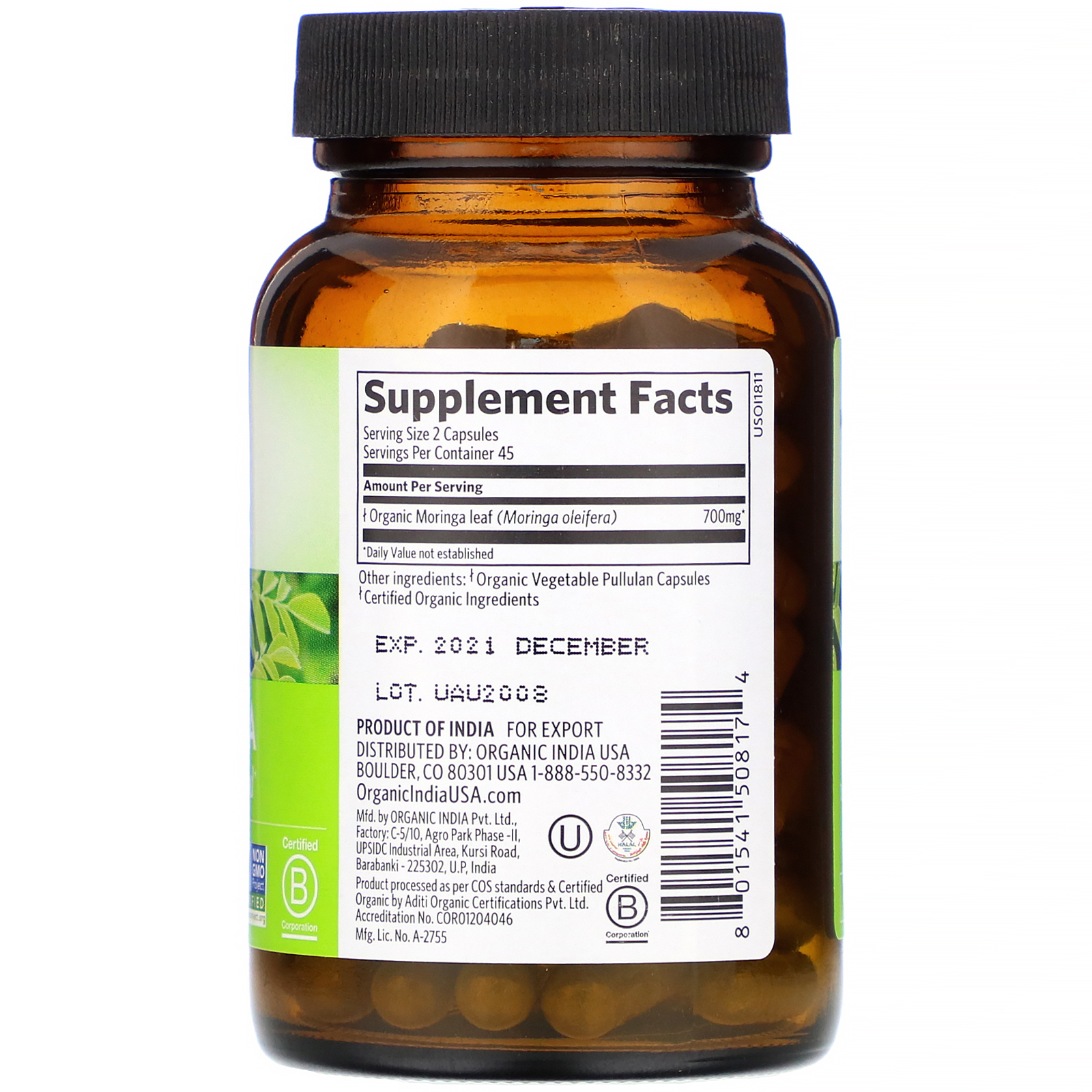 Comprar Organic India, Moringa, 90 Cápsulas Vegetarianas - Imagem 2