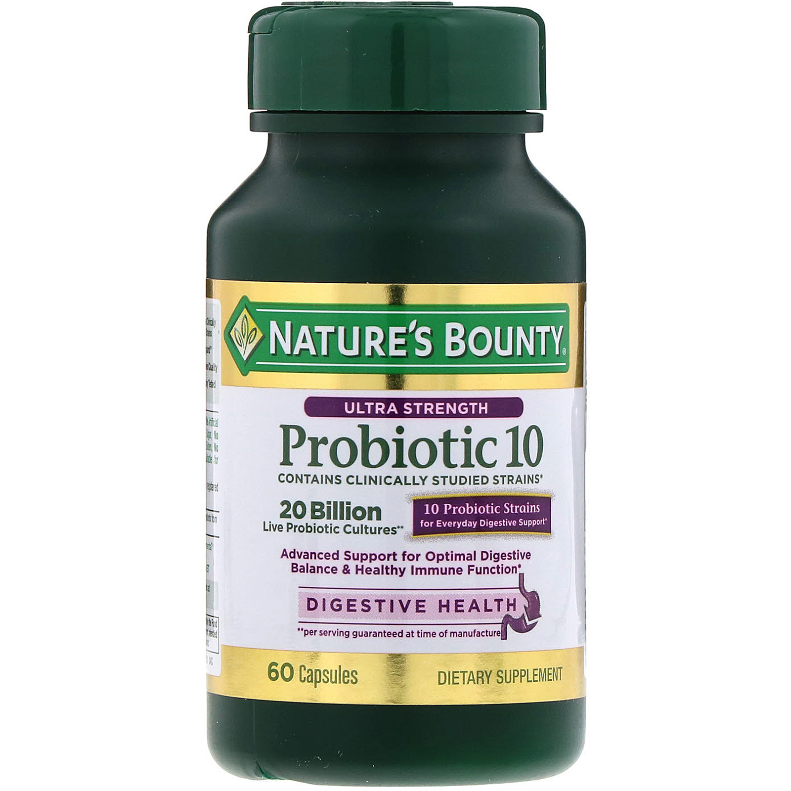 Comprar Nature's Bounty, Ultra Strength Probiotic 10, 20 Billion Live Cultures, 60 Capsules - Imagem 3