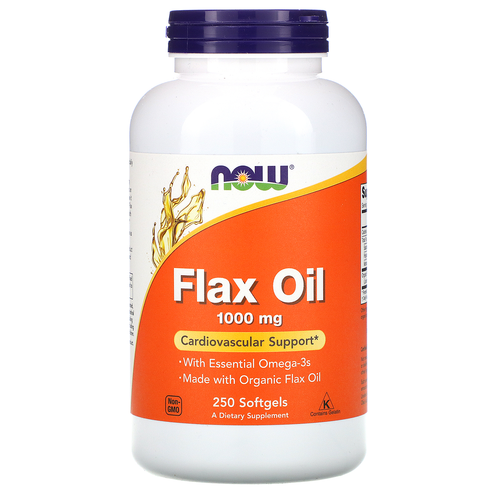 Comprar Now Foods, Flax Oil with Essential Omega-3's, 1,000 mg, 250 Softgels