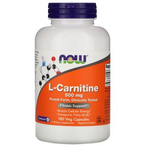 Comprar Now Foods, L-Carnitina, 500 mg, 180 Cápsulas Vegetais