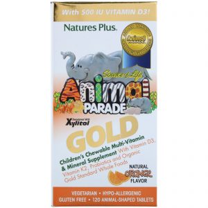 Comprar Nature's Plus, Fonte de Vida Desfile Animal, Ouro, Suplemento Multi-vitamínico e Mineral Mastigável para Crianças, Sabor Natural de Laranja 120 Animais