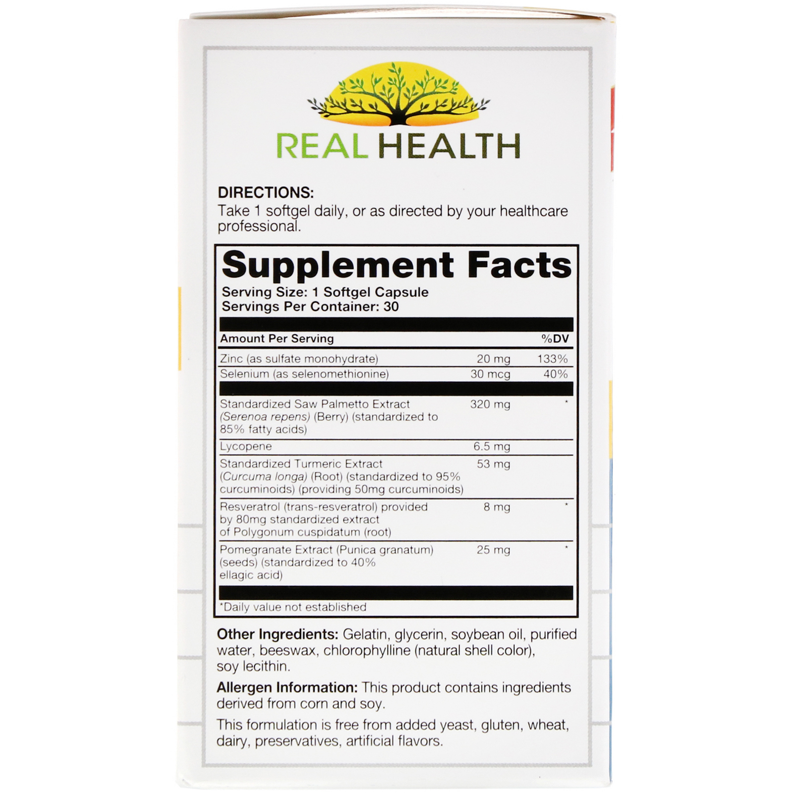 Comprar Real Health, Prostate Complete with Saw Palmetto, 30 Softgels - Imagem 2
