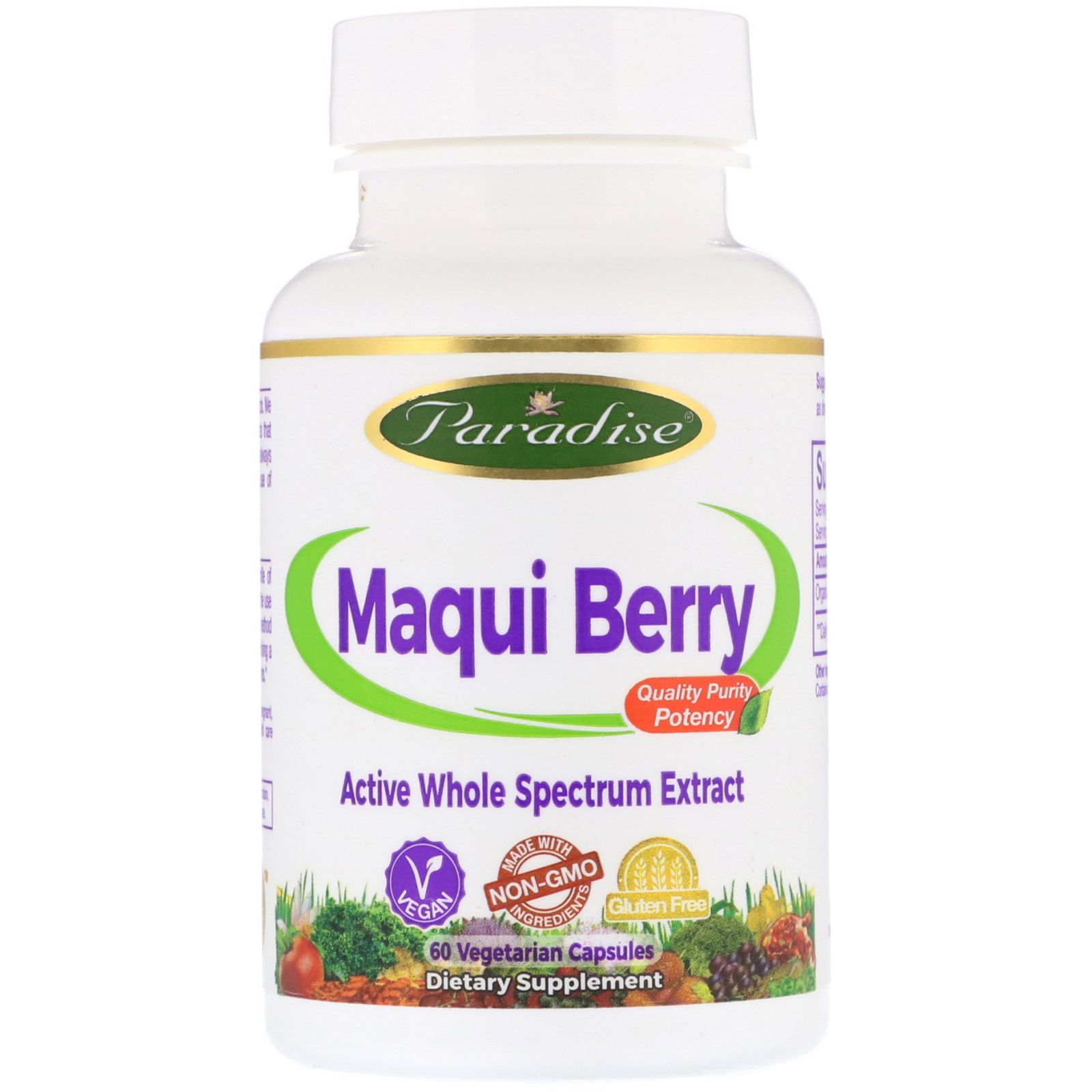 Comprar Paradise Herbs, Orgânica, Maqui Berry, 60 Cápsulas Vegetarianas