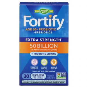 Comprar Nature's Way, Fortify, Age 50+ Probiotic + Prebiotics, Extra Strength, 30 Delayed-Release Veg. Capsules