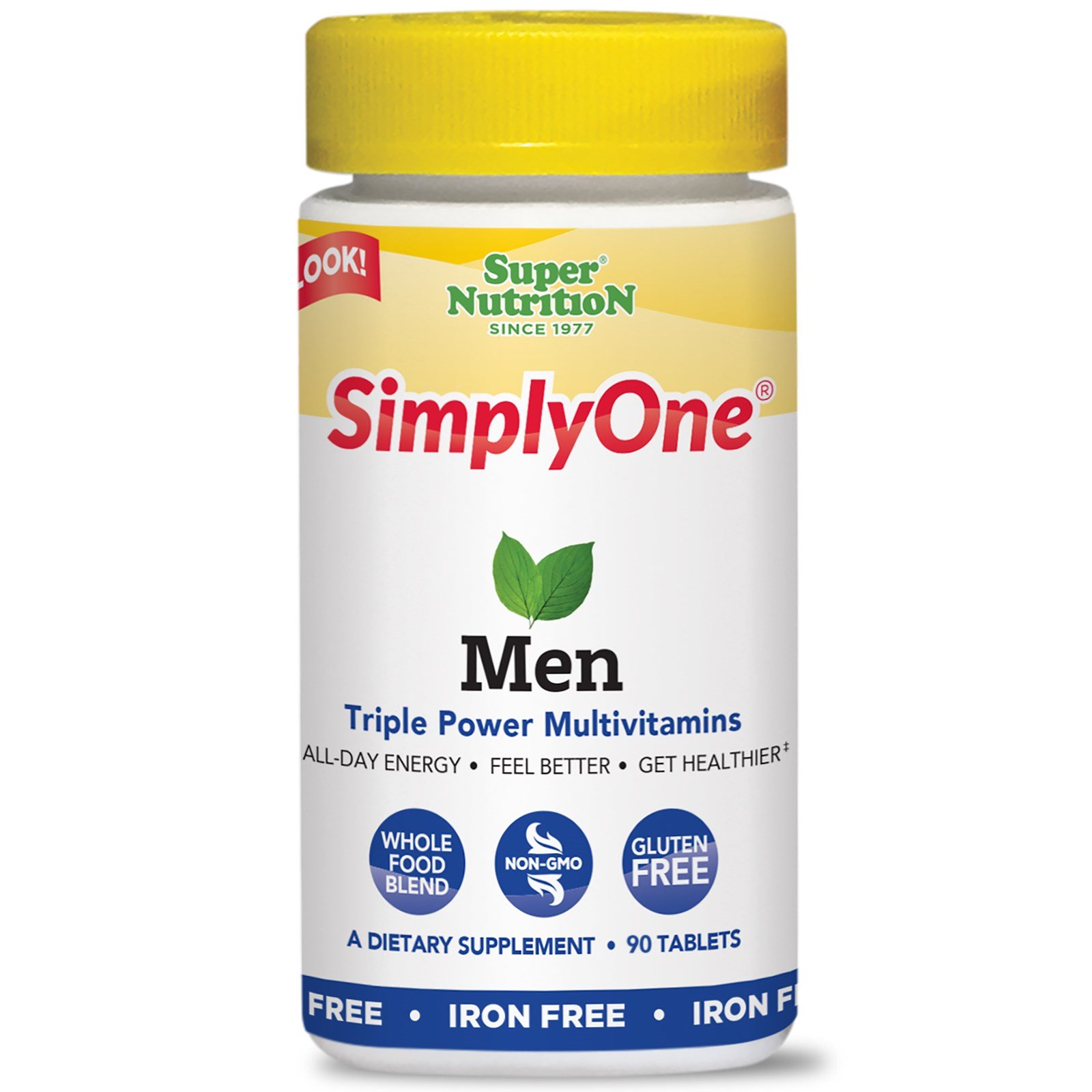 Comprar Super Nutrition, SimplyOne, Masculino, Multivitamínico de Poder Triplo, Sem Ferro, 90 Comprimidos