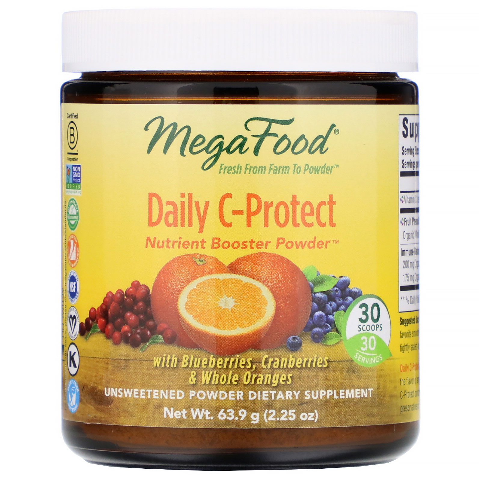 Comprar MegaFood, Daily C-Protect, Nutrient Booster Powder, Unsweetened, 2.25 oz (63.9 g)