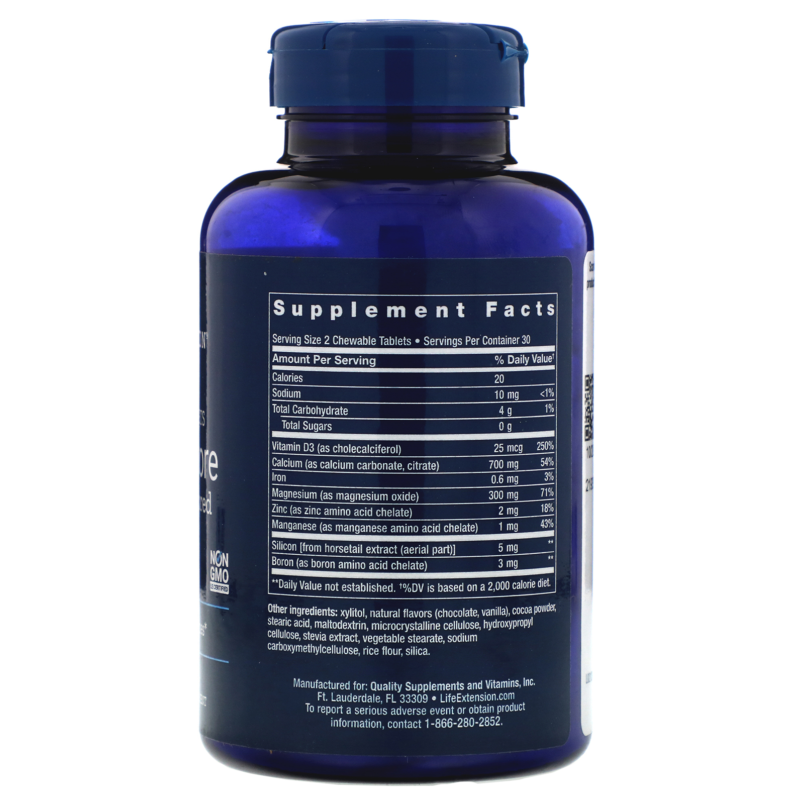 Comprar Life Extension, Bone Restore, Sugar-Free, Chocolate, 60 Chewable Tablets - Imagem 2
