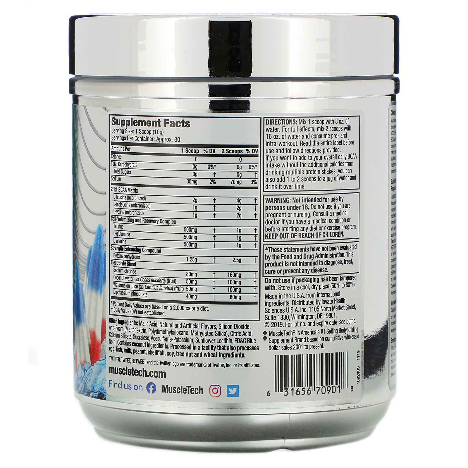 Comprar Muscletech, Amino Build Next Gen, Icy Rocket Freeze, 9.73 oz (276 g) - Imagem 2