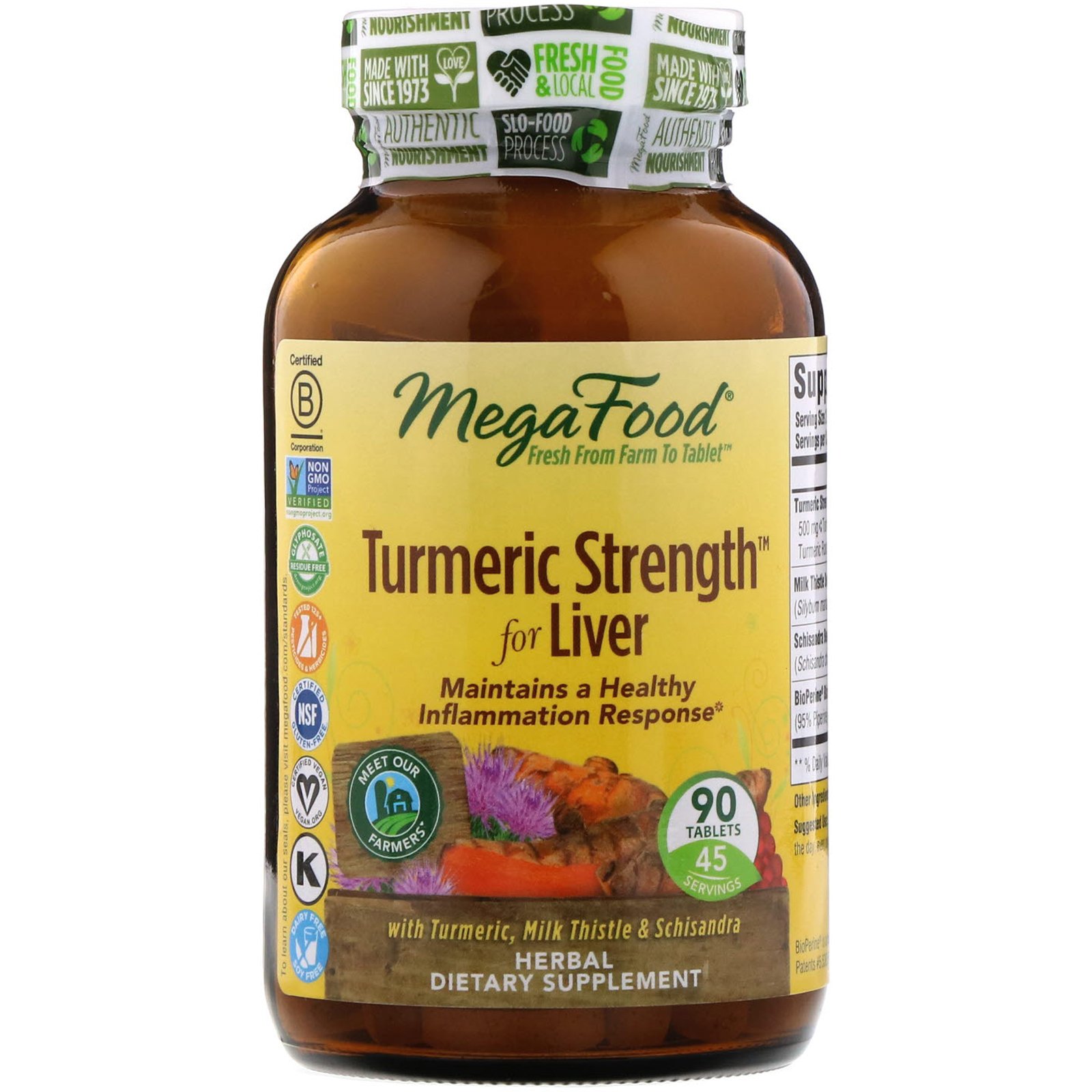 Comprar MegaFood, Turmeric Strength for Liver, 90 Tablets