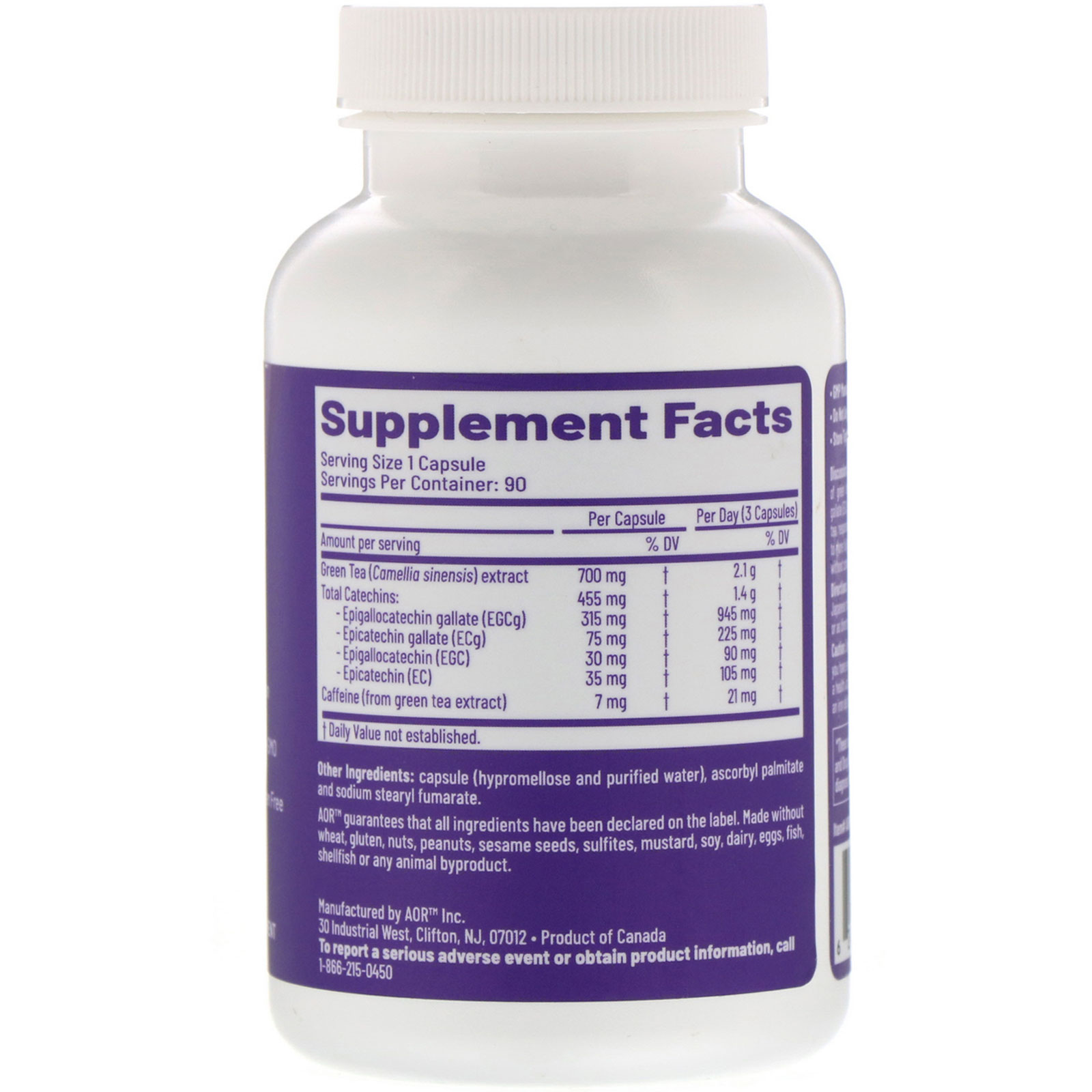 Comprar Advanced Orthomolecular Research AOR, Chá Verde Ativo, 90 Cápsulas Vegetarianas - Imagem 2