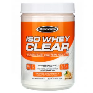 Comprar Muscletech, ISO Whey Clear, Ultra-Pure Protein Isolate, Orange Dreamsicle, 1.10 lbs (505 g)