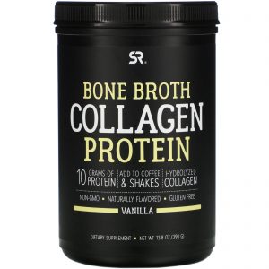 Comprar Sports Research, Bone Broth Collagen Protein, Vanilla, 13.8 oz (390 g)