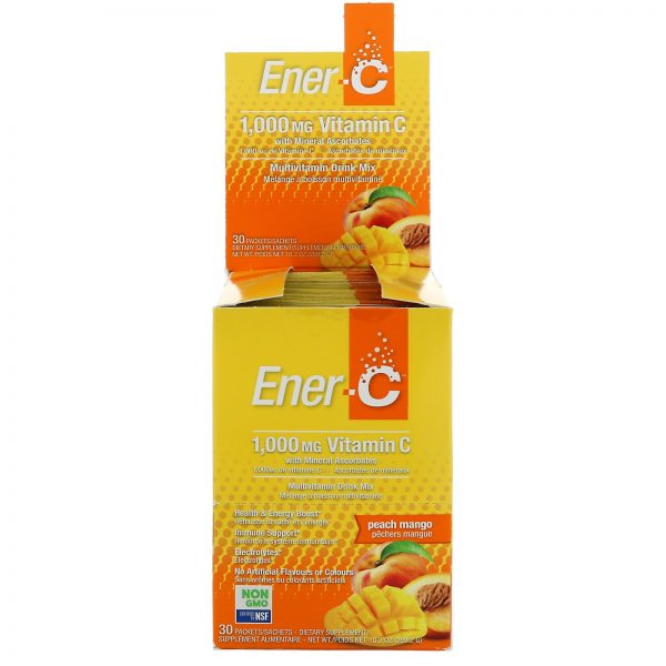 Comprar Ener-C, Vitamin C, Multivitamin Drink Mix, Peach Mango, 30 Packets, 10.2 oz (289.2 g) - Imagem 4