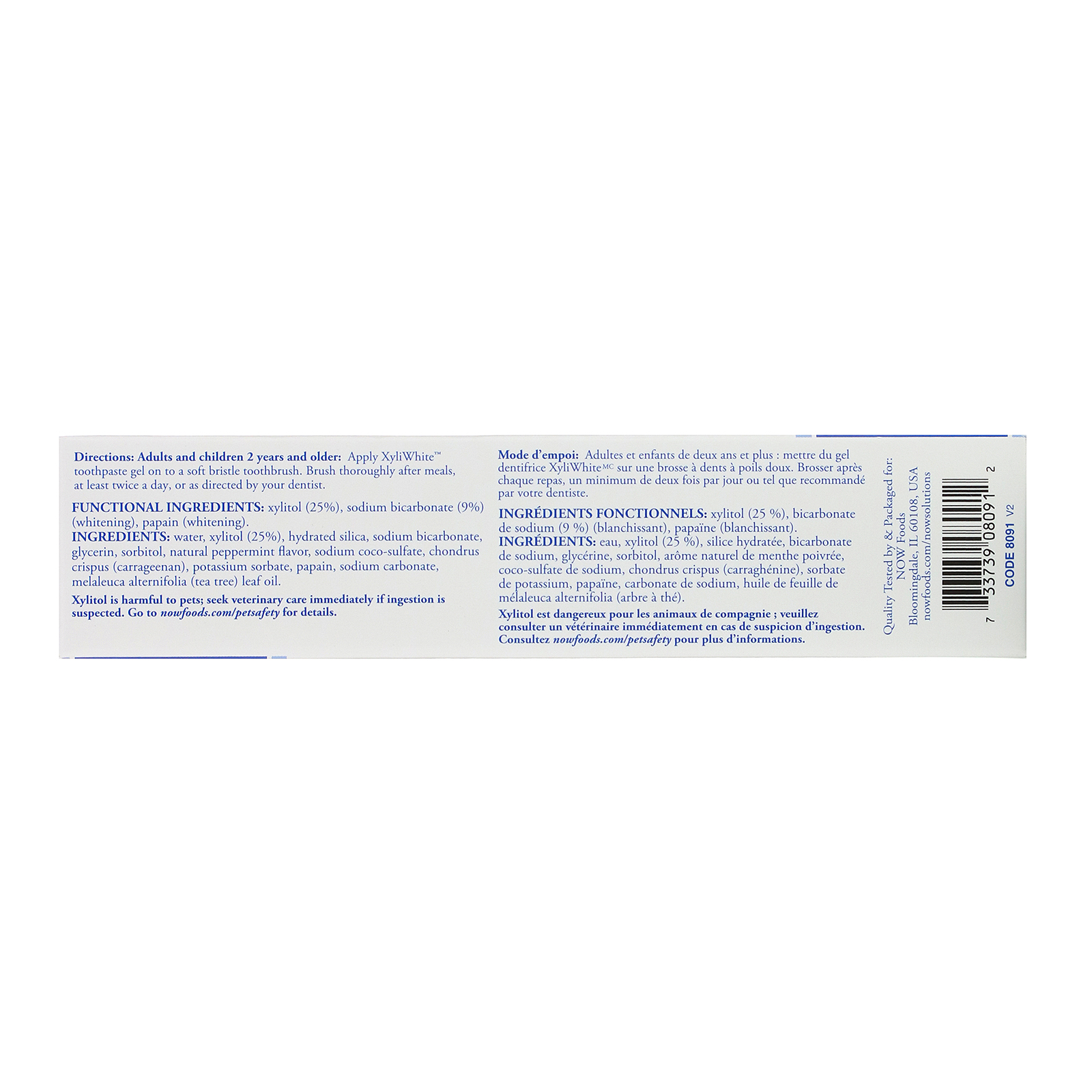 Comprar Now Foods, Solutions, XyliWhite, Creme Dental em Gel, Hortelã de Platina, 181 g (6,4 oz) - Imagem 3