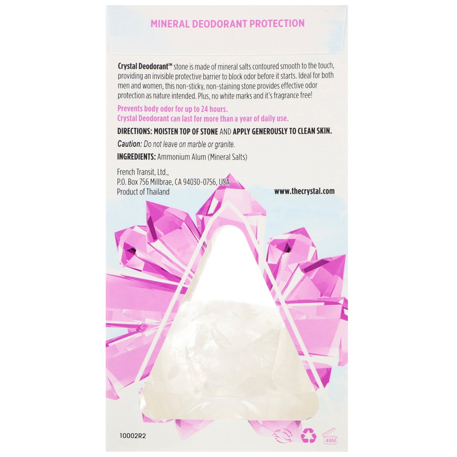Comprar Crystal Body Deodorant, Mineral Deodorant Stone, Unscented, 5 oz (140 g) - Imagem 2