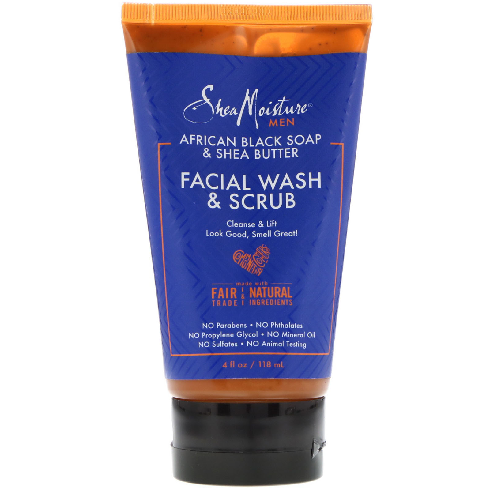 Comprar SheaMoisture, Men, African Black Soap Facial Wash & Scrub, 4 fl oz (118 ml)