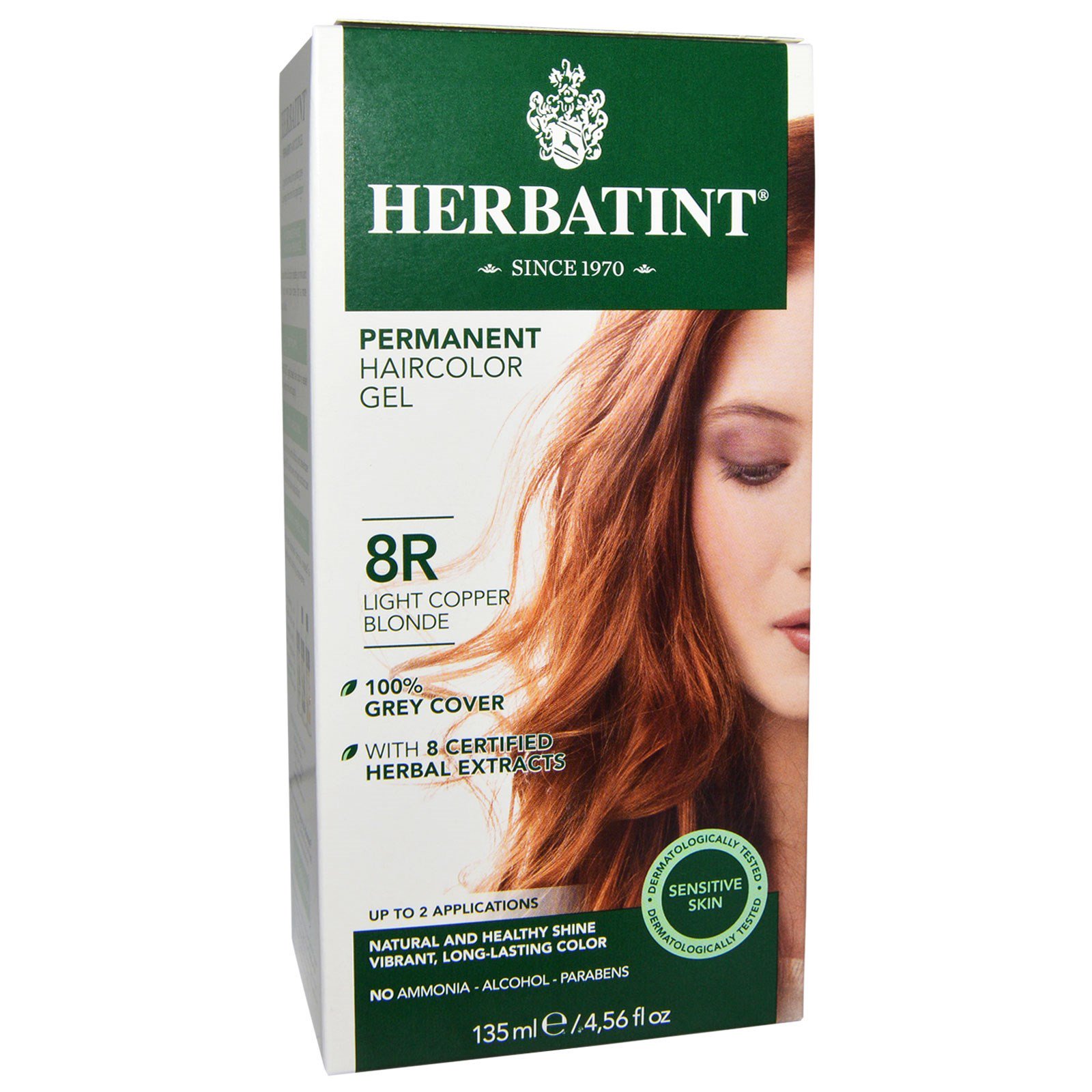 Comprar Herbatint, Permanent Herbal Haircolor Gel, 8R, Light Copper Blonde, 4,56 fl oz (135 ml)