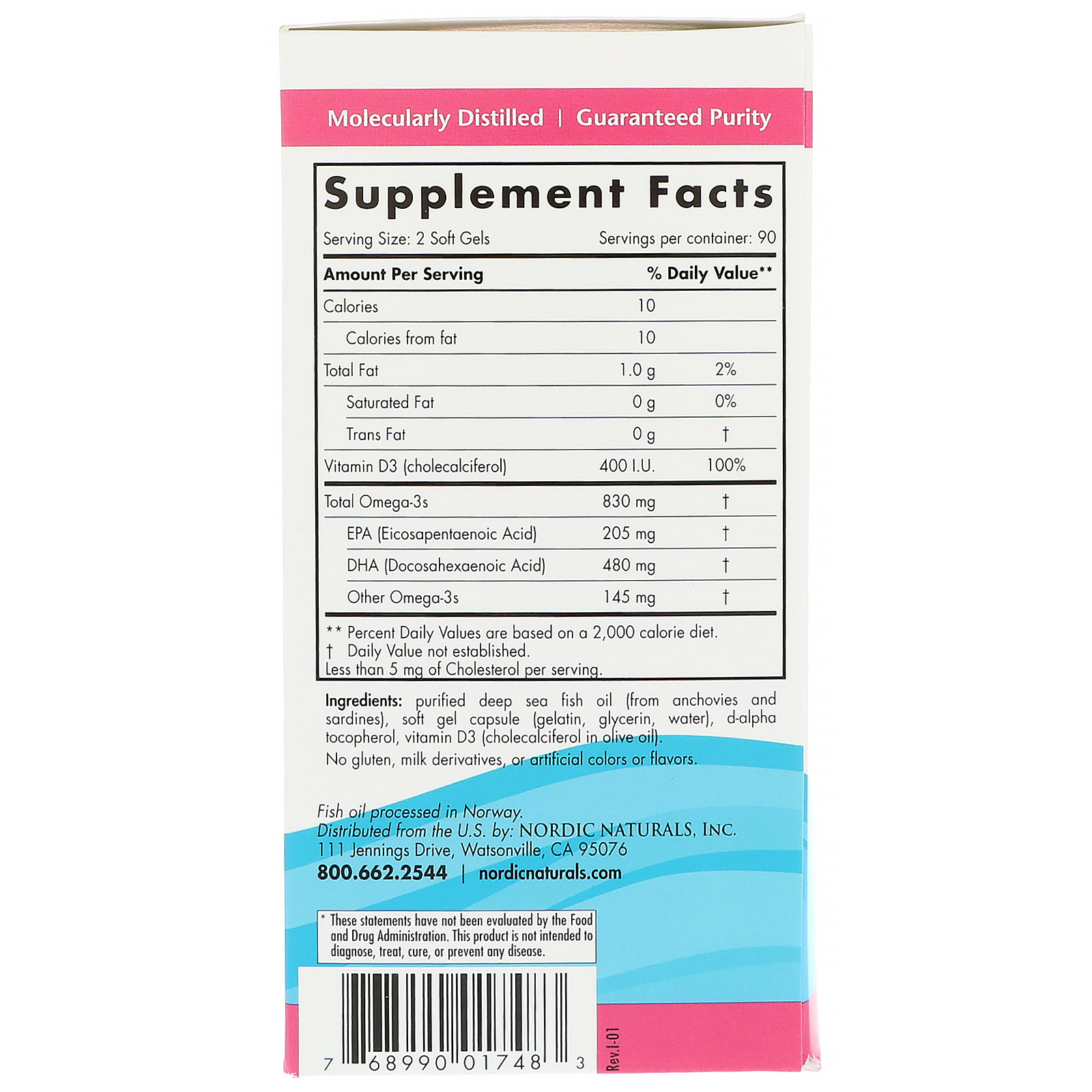Comprar Nordic Naturals, DHA pré-natal, fórmula sem sabor, 500 mg, 180 Softgels - Imagem 2