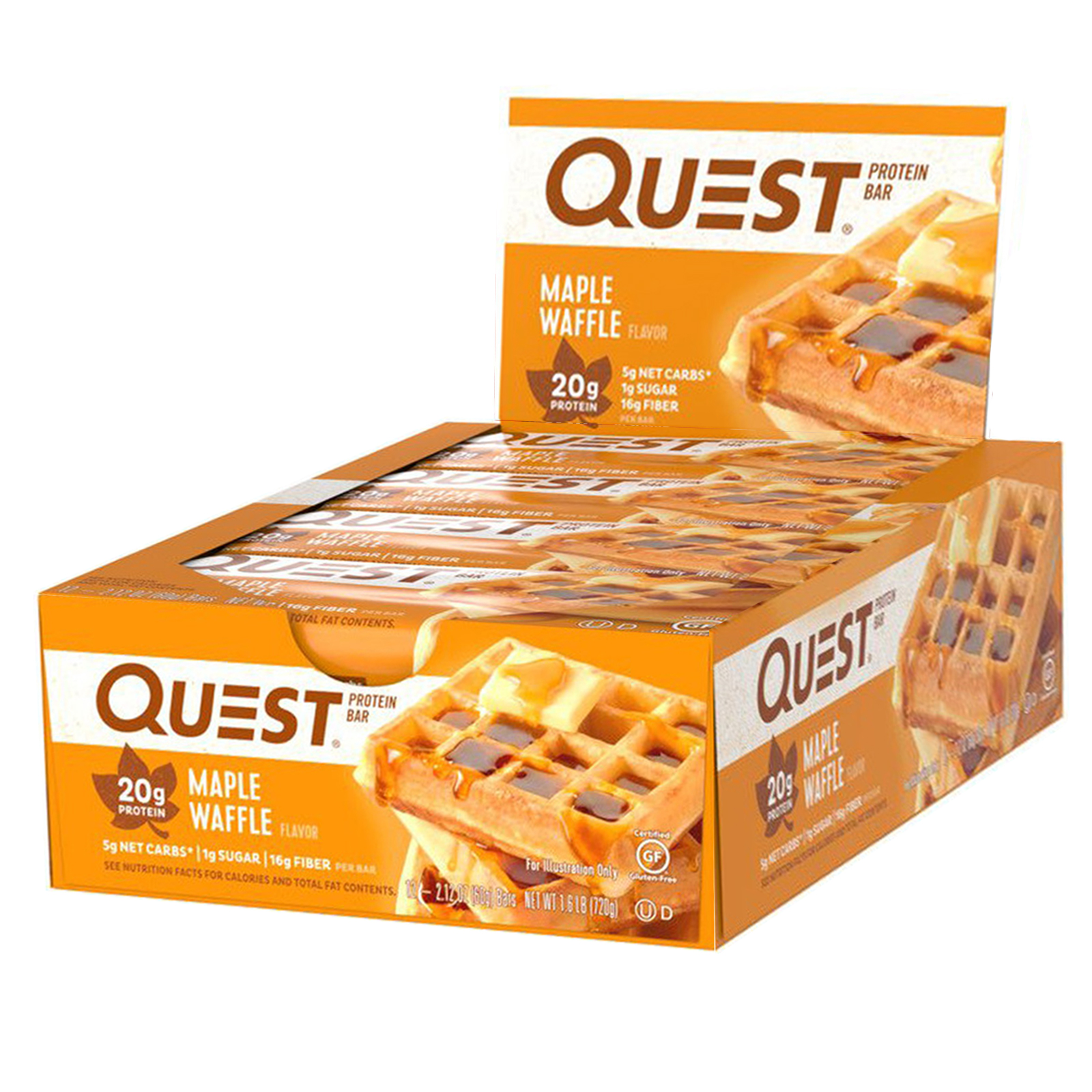 Comprar Quest Nutrition, Barra de Proteínas, Waffle de Bordo, 12 Barras, 60 g (2,12 oz) Cada