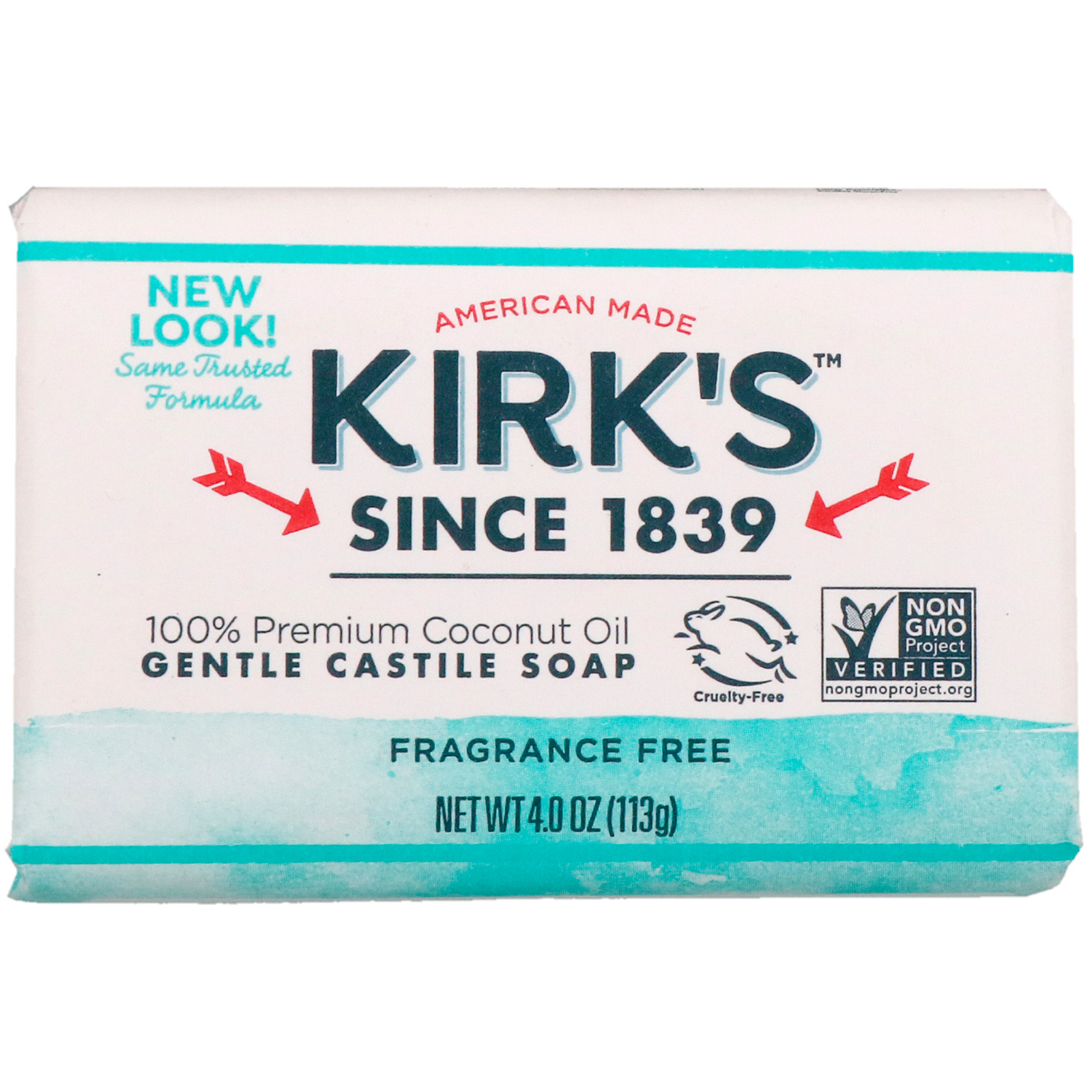 Comprar Kirk's, Gentle Castile Soap Bar, Fragrance Free, 4 oz (113 g)