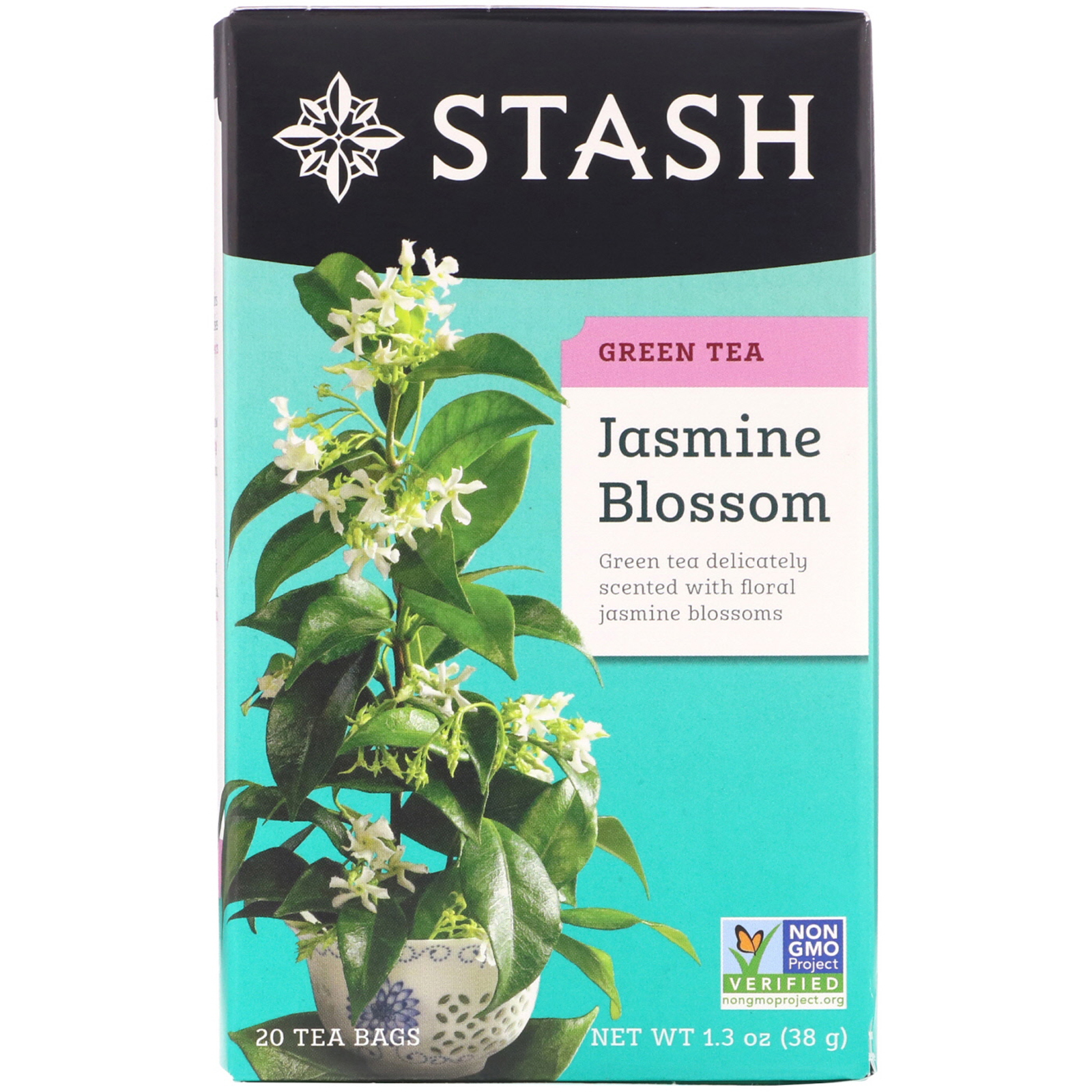 Comprar Stash Tea, Chá Verde, Broto de Jasmim, 20 Saquinhos, 1,3 oz (38 g)