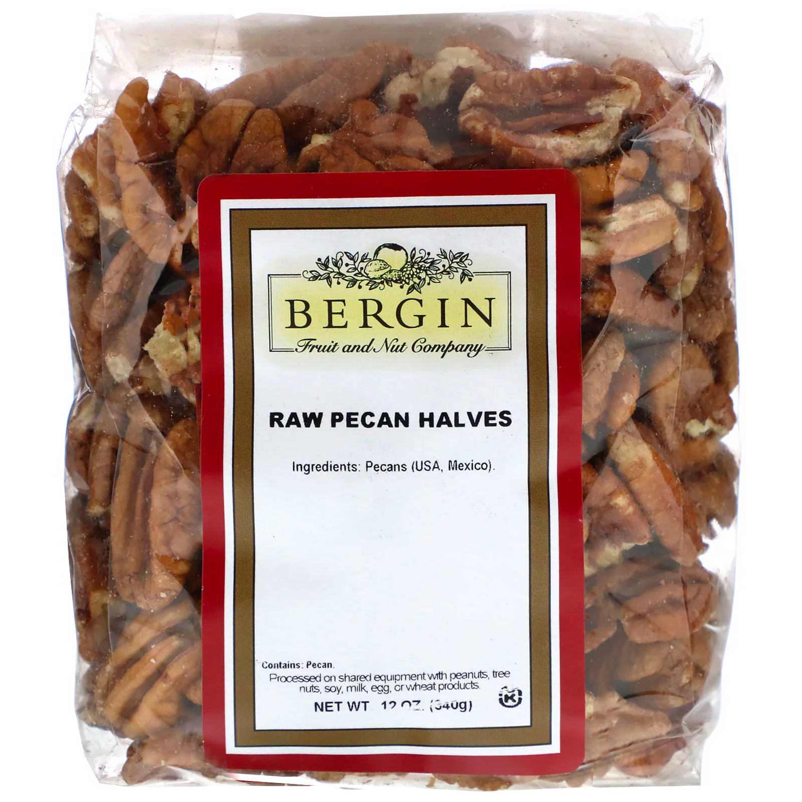 Comprar Bergin Fruit and Nut Company, Raw Pecan Halves, 12 oz (340 g)