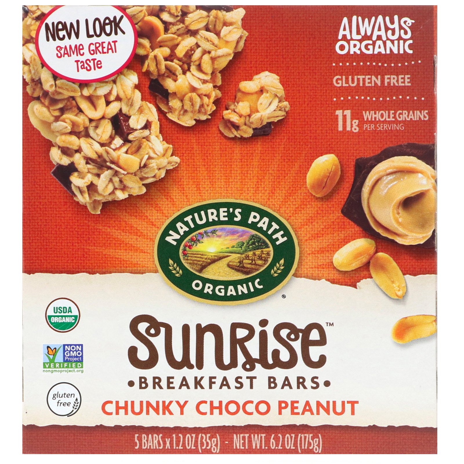Comprar Nature's Path, Seleções sem glúten, barras mastigáveis de granola, pedaços de chocolate e amendoim, 5 barras 1,2 oz. (35 g) cada