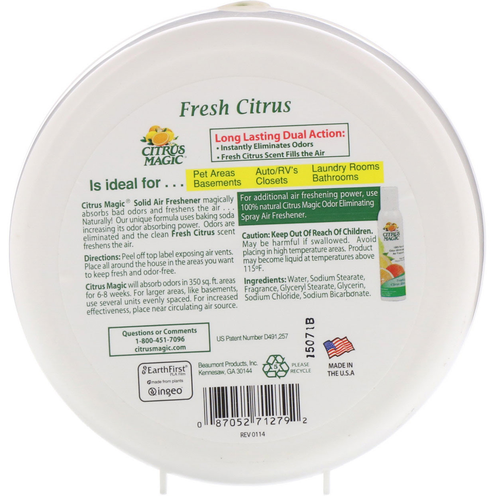 Comprar Citrus Magic, Odorizador Sólido, Fresh Citrus, 8 oz (227 g) - Imagem 2