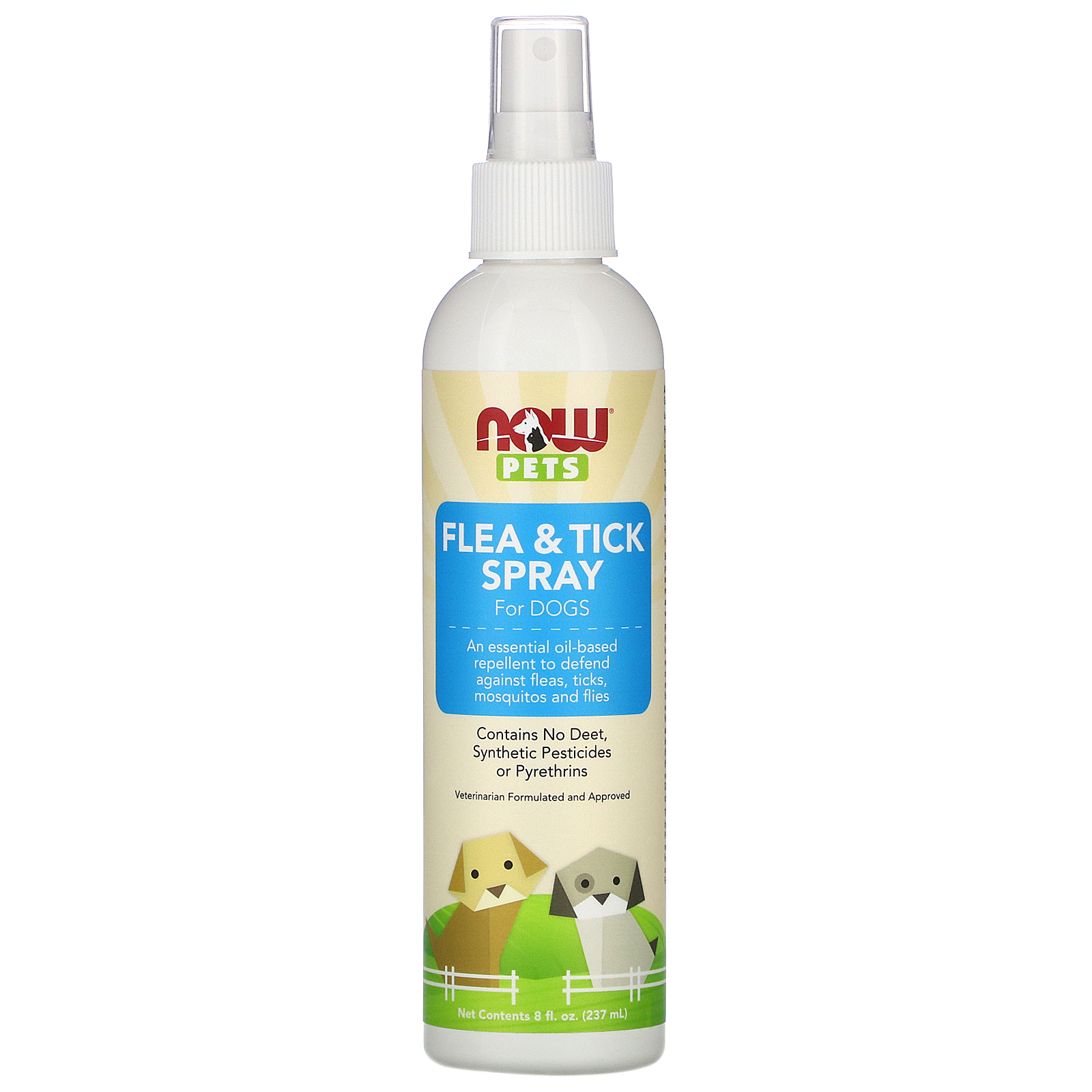 Comprar Now Foods, Pets, Flea & Tick Spray for Dogs, 8 fl oz (237 ml)