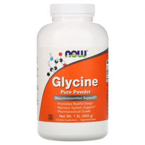 Comprar Now Foods, Glicina, Pó Puro, 1 lb (454 g)