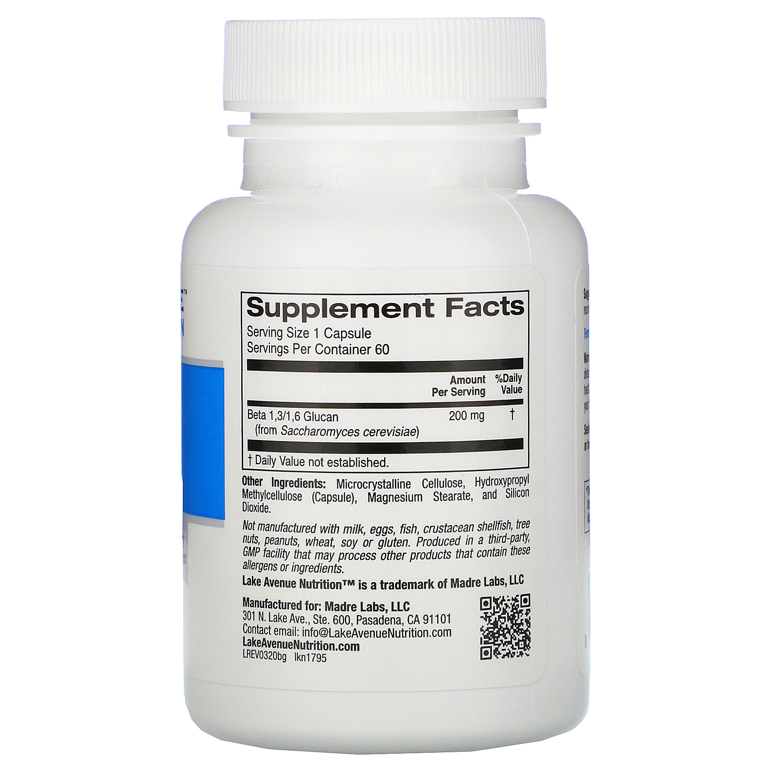 Comprar Lake Avenue Nutrition, Beta Glucan 1-3, 1-6, 200 mg, 60 Veggie Capsules - Imagem 2