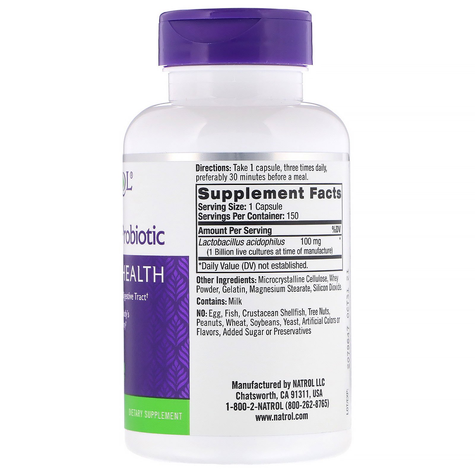Comprar Natrol, Probióticos Acidófilos, 1 Bilhão, 150 Cápsulas - Imagem 2