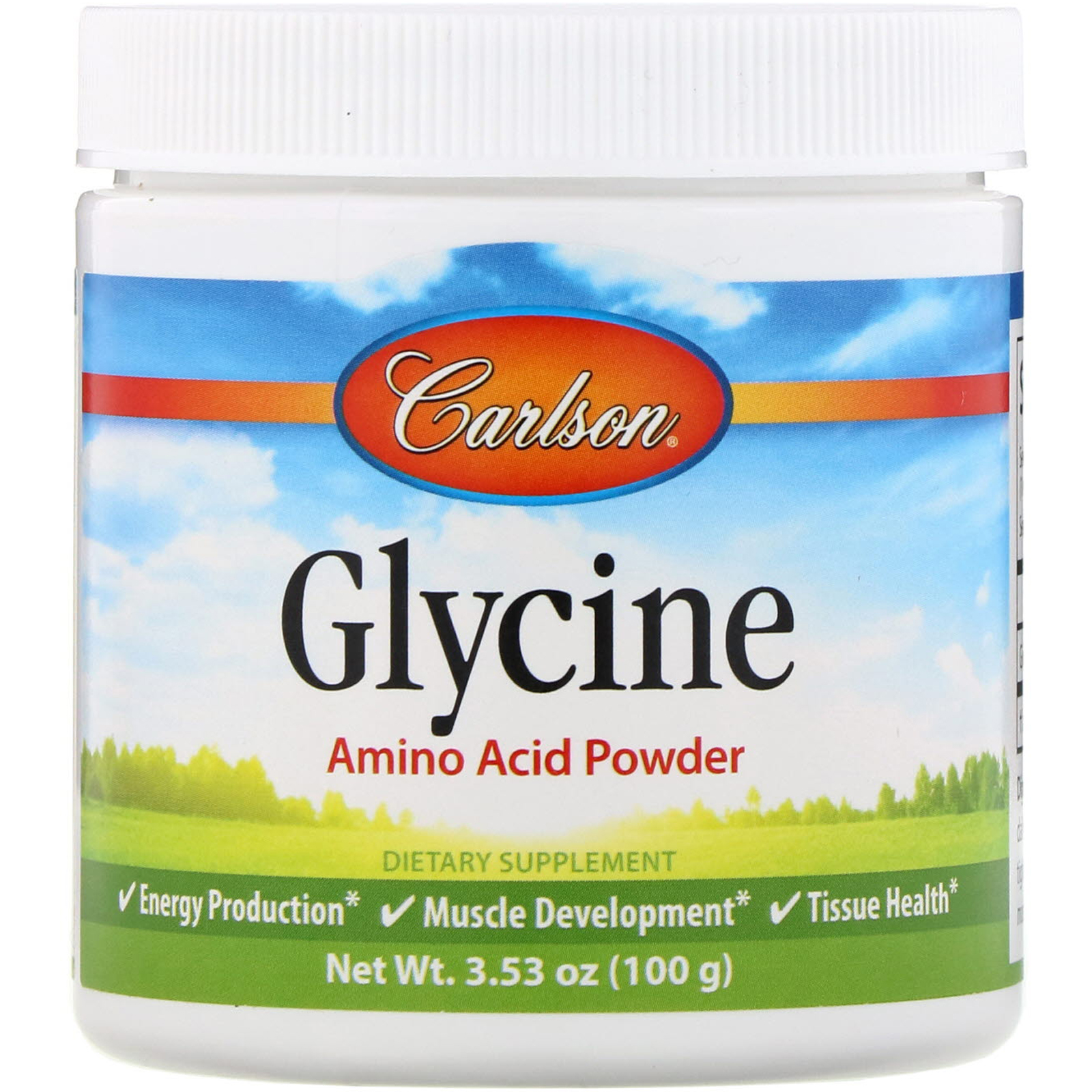 Comprar Carlson Labs, Glicina, Aminoácido em Pó, 3,53 oz (100 g)