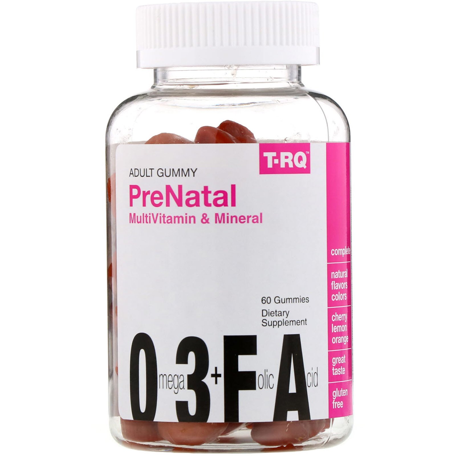 Comprar T-RQ, Adult Gummy, Prenatal Multivitamin & Mineral, Cherry Lemon Orange, 60 Gummies