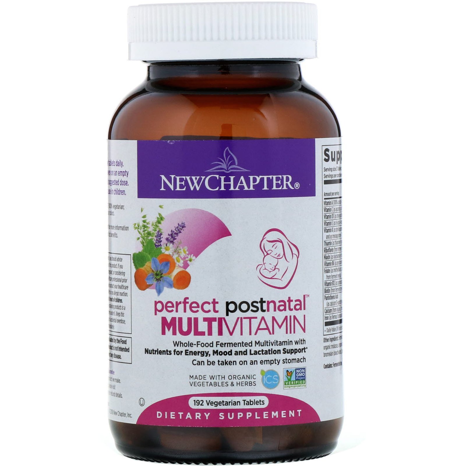 Comprar New Chapter, Multivitamínico Pós-Natal Perfeito, 192 Comprimidos Vegetais - Imagem 4