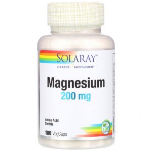 Comprar Solaray, Magnésio, 200 mg, 100 Cápsulas Vegetarianas